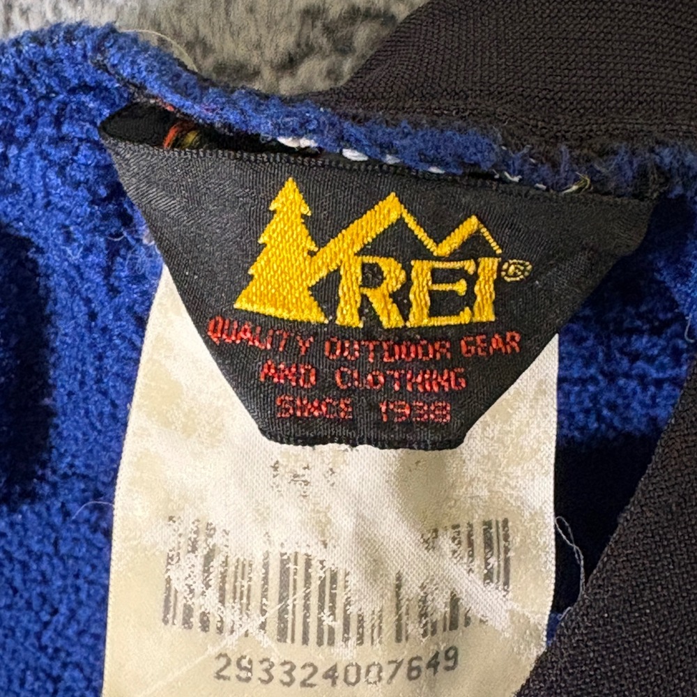REI Vintage Blue Fleece Pants Small Elastic Waist Outdoor Baselayer Lounge AR391 - Picture 3 of 7